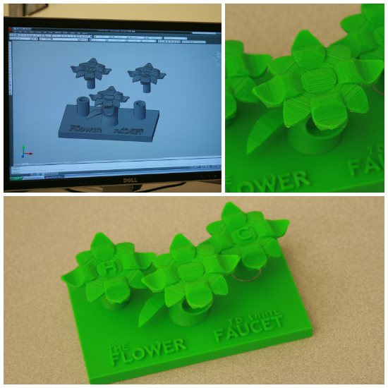 3D printed flower facuet